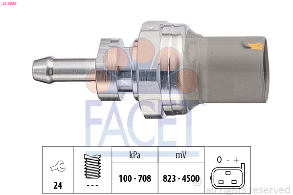 Sensor, exhaust pressure - 25.0029 FACET