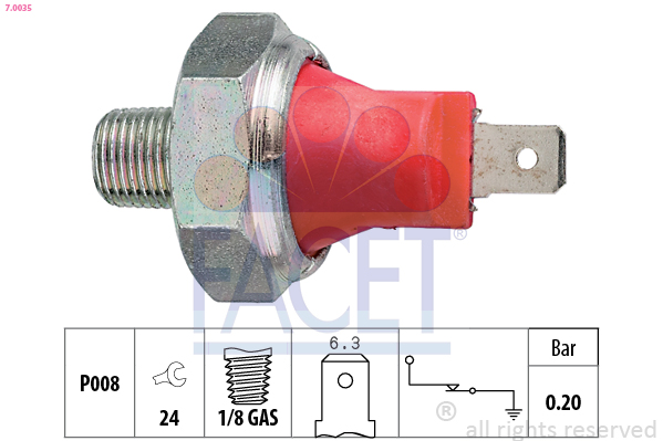Oil Pressure Switch - 7.0035 FACET