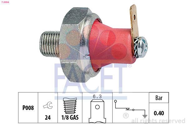 Oil Pressure Switch - 7.0094 FACET