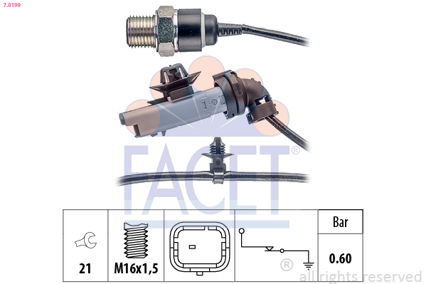 Interruttore a pressione olio - 7.0199 FACET