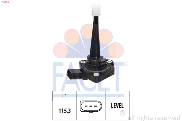 Sensor, engine oil level - 7.0238 FACET