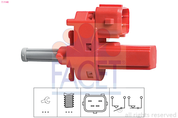 Switch, clutch control (cruise control) - 7.1140 FACET
