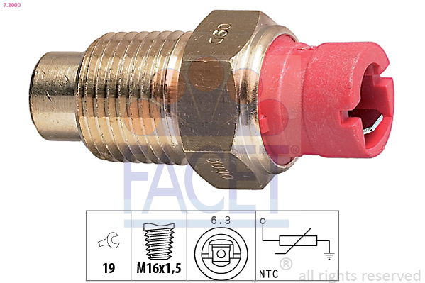 Sensor, coolant temperature - 7.3000 FACET