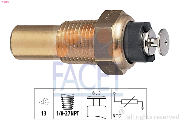 Sensor, coolant temperature - 7.3005 FACET