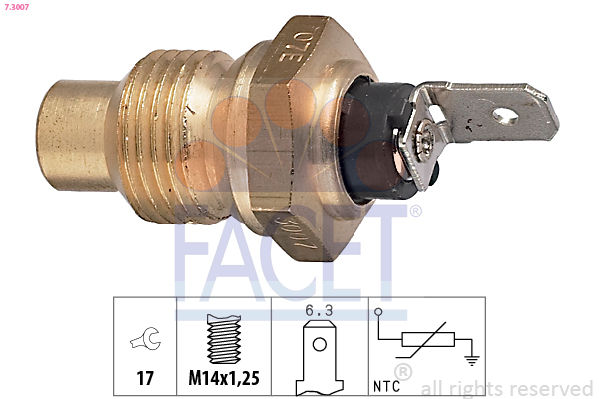 Sensor, coolant temperature - 7.3007 FACET