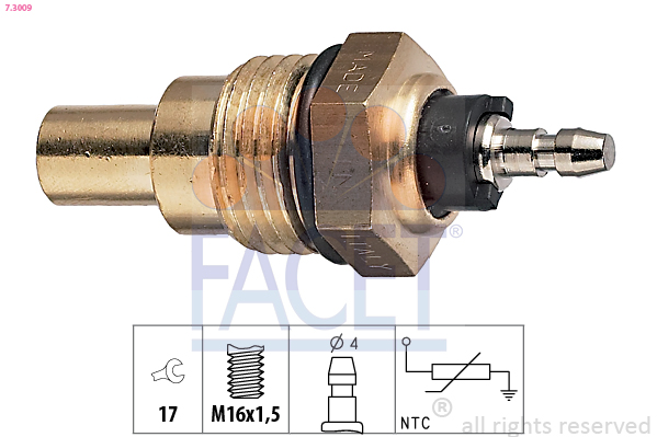 Sensor, coolant temperature - 7.3009 FACET