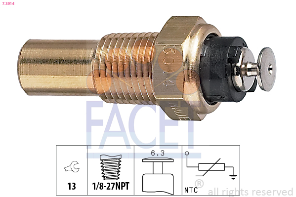 Sensor, coolant temperature - 7.3014 FACET