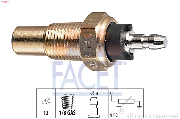 Sensor, coolant temperature - 7.3052 FACET