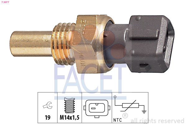 Sensor, coolant temperature - 7.3077 FACET