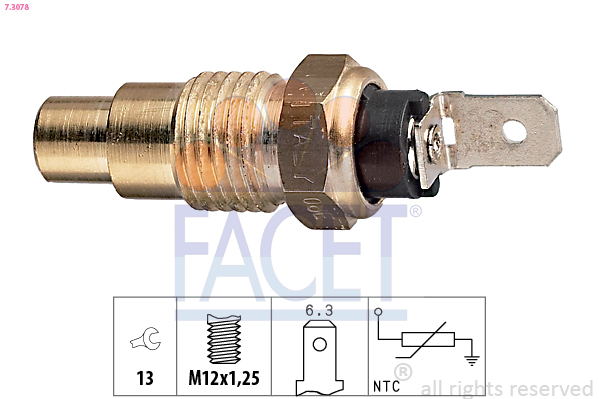 Sensor, coolant temperature - 7.3078 FACET