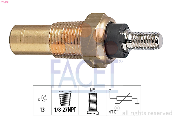 Sensor, coolant temperature - 7.3082 FACET