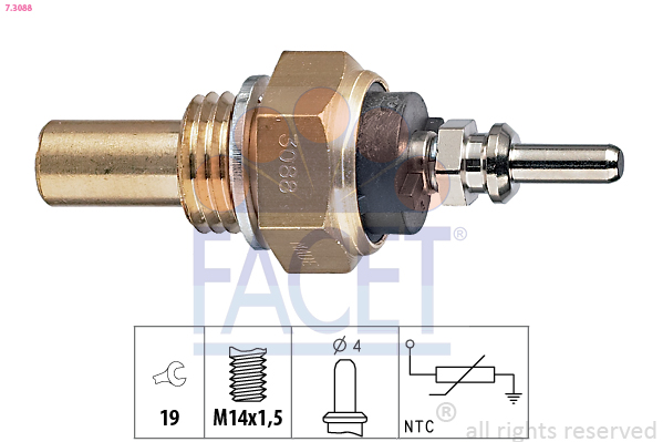 Sensor, coolant temperature - 7.3088 FACET