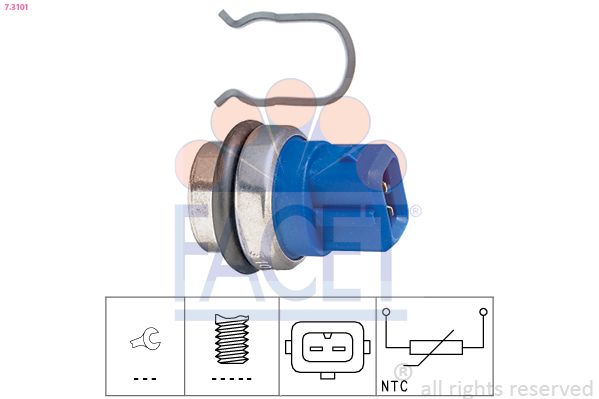 Sensor, coolant temperature - 7.3101 FACET