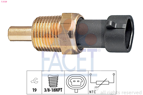 Sensor, oil temperature - 7.3129 FACET