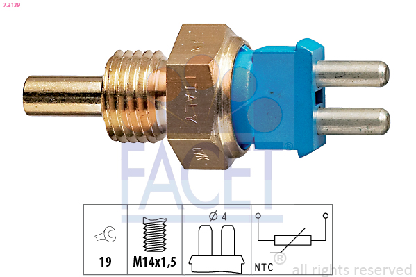 Sensor, coolant temperature - 7.3139 FACET