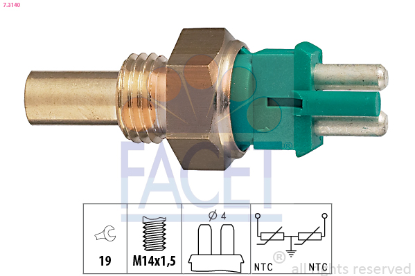 Sensore, Temperatura refrigerante - 7.3140 FACET