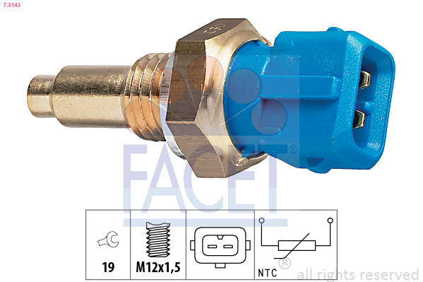 Sensor, coolant temperature - 7.3143 FACET