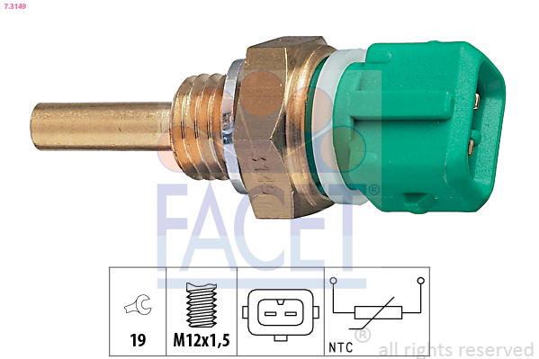 Sensor, coolant temperature - 7.3149 FACET