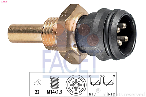 Sensore, Temperatura refrigerante - 7.3151 FACET