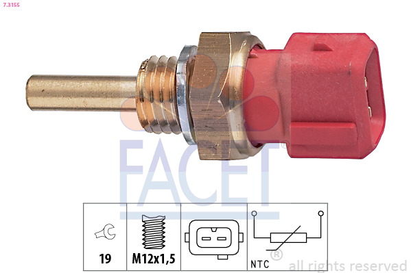 Sensore, Temperatura refrigerante - 7.3155 FACET