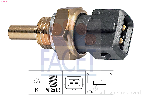 Sensor, coolant temperature - 7.3157 FACET