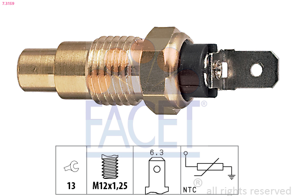 Sensor, coolant temperature - 7.3159 FACET