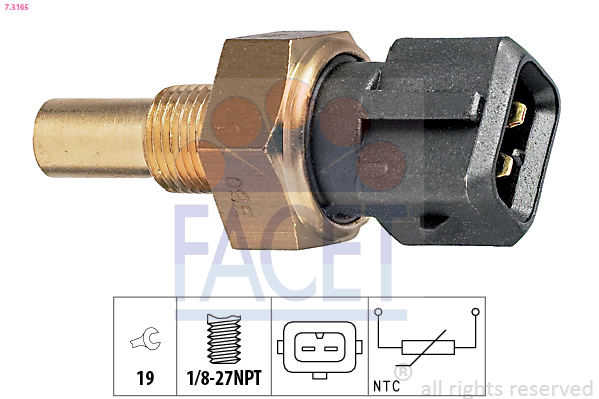 Sensore, Temperatura refrigerante - 7.3165 FACET