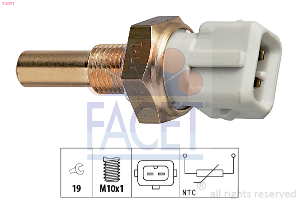 Sensor, coolant temperature - 7.3171 FACET