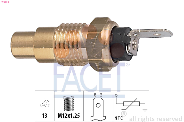 Sensor, coolant temperature - 7.3223 FACET