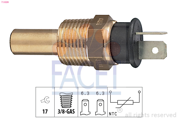 Sensore, Temperatura refrigerante - 7.3228 FACET