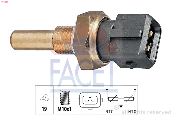 Sensor, coolant temperature - 7.3229 FACET