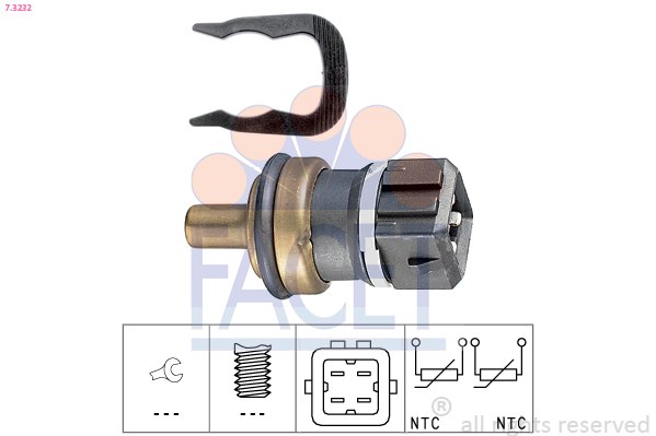 Sensor, coolant temperature - 7.3232 FACET