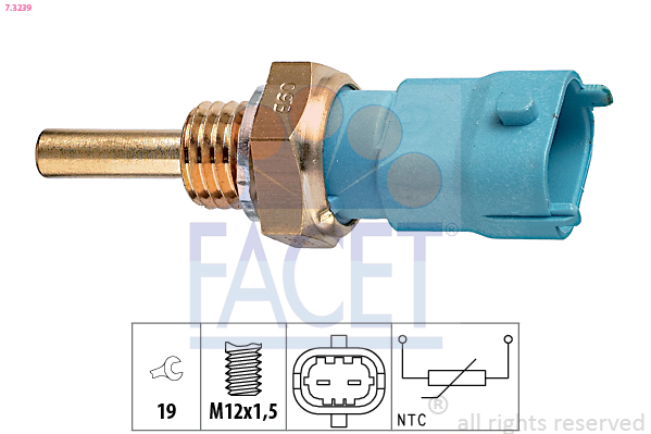 Sensor, oil temperature - 7.3239 FACET