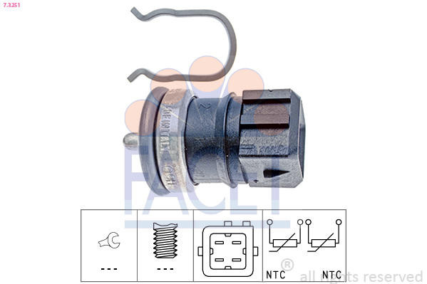 Sensor, coolant temperature - 7.3251 FACET