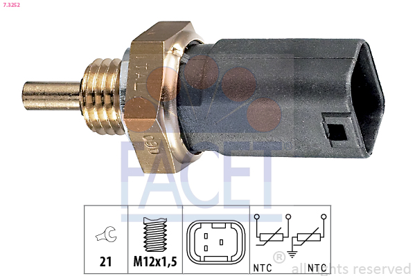 Sensor, Kühlmitteltemperatur - 7.3252 FACET