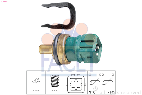Sensor, coolant temperature - 7.3260 FACET