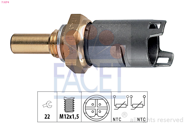 Sensor, coolant temperature - 7.3274 FACET