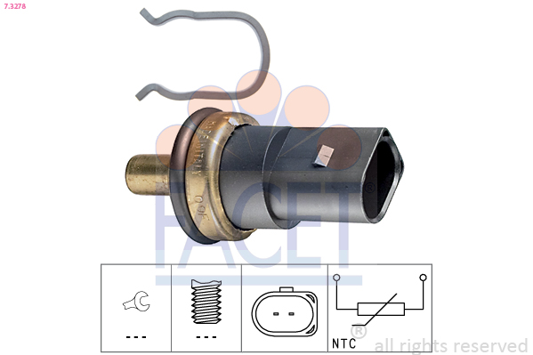 Sensor, coolant temperature - 7.3278 FACET