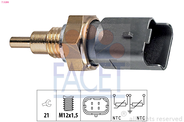 Sensor, coolant temperature - 7.3286 FACET