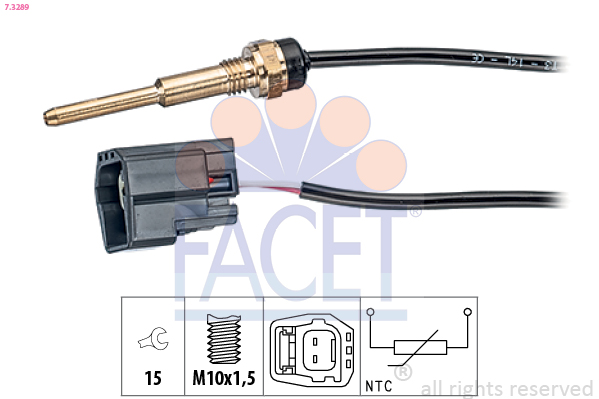 Sensor, coolant temperature - 7.3289 FACET