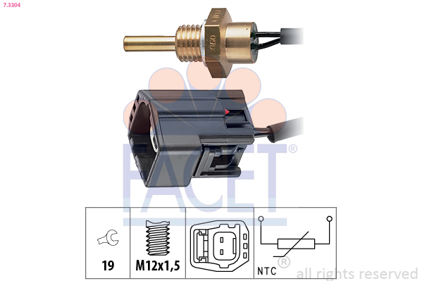 Sensor, coolant temperature - 7.3304 FACET