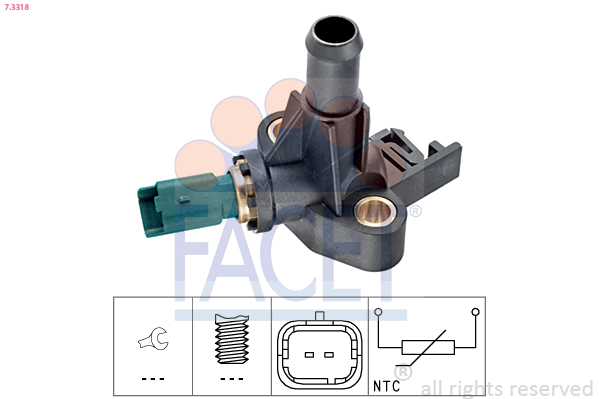 Sensore, Temperatura refrigerante - 7.3318 FACET