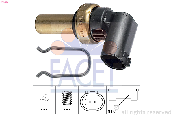 Sensor, coolant temperature - 7.3324 FACET