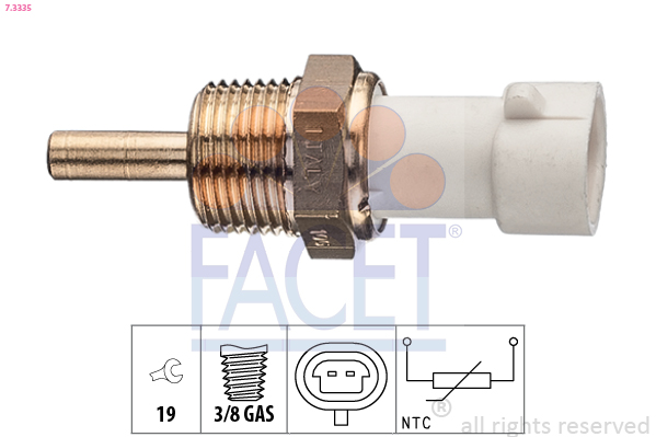 Sensor, coolant temperature - 7.3335 FACET