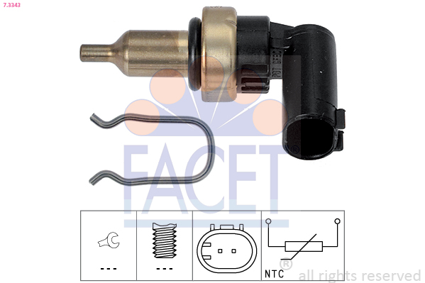 Sensor, coolant temperature - 7.3343 FACET
