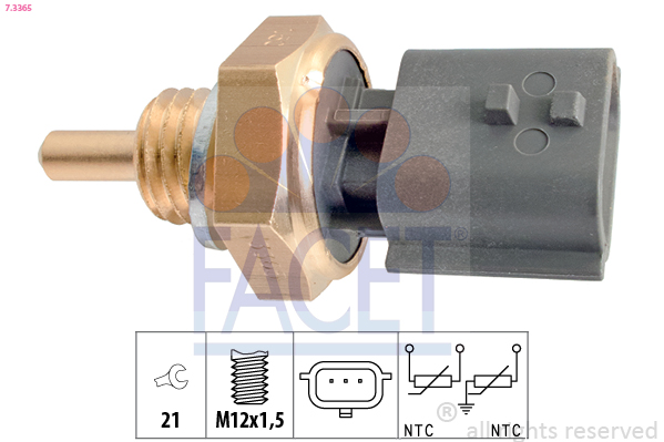 Sensor, coolant temperature - 7.3365 FACET