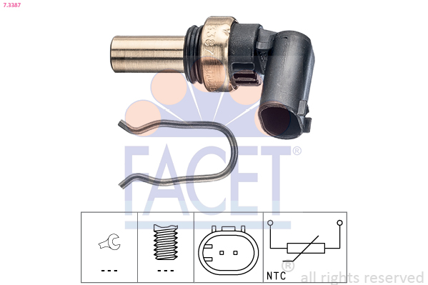 Sensor, coolant temperature - 7.3387 FACET