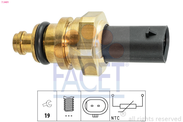 Sensor, coolant temperature - 7.3401 FACET