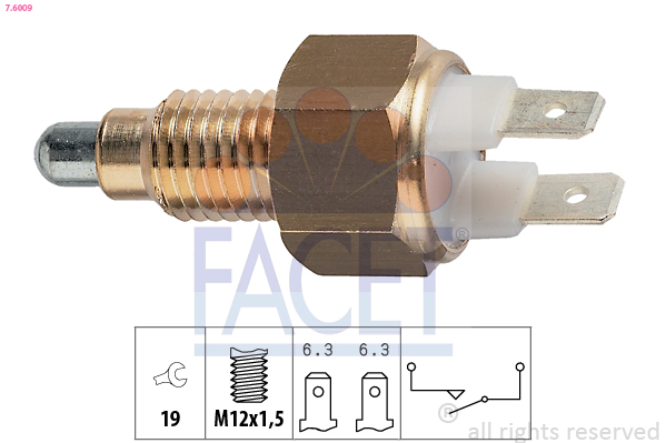 Switch, reverse light - 7.6009 FACET