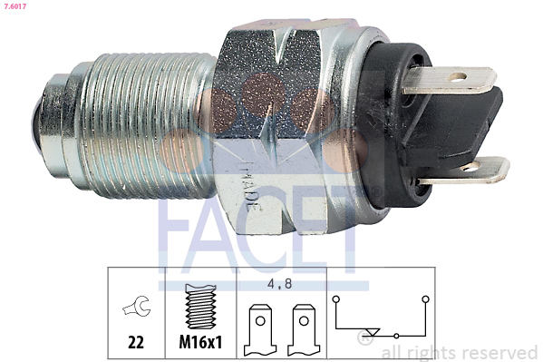 Interruttore, Luce di retromarcia - 7.6017 FACET